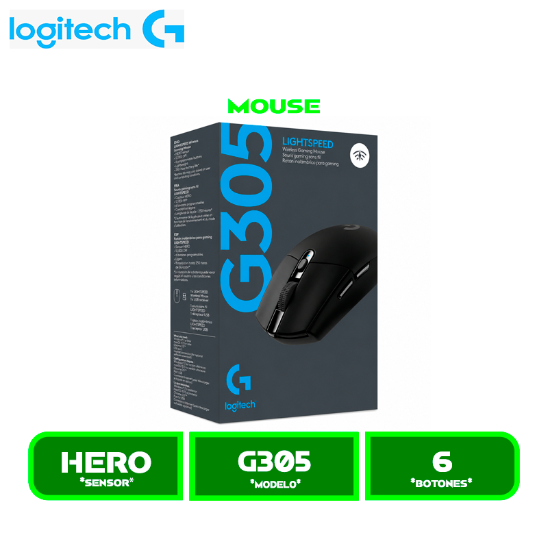 MOUSE LOGITECH G305 LIGTHSPEED WIRELESS BLACK (910-005281)