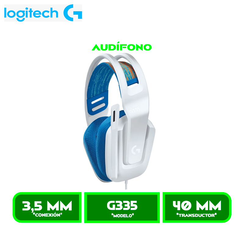 AUDIFONO C/MICROFONO LOGITECH G335 WHITE ( 981-001017)