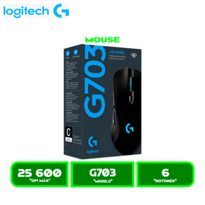 MOUSE LOGITECH G703 LIGHTSPEED WIRELESS BLACK (910-005639)