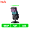 MICROFONO HAVIT GAMENOTE (HVGK-GK65-BK) , RGB, JACK 3.5MM, USB TIPO C BLACK/NEGRO