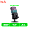 MICROFONO HAVIT GAMENOTE (HVGK-GK65-BK) , RGB, JACK 3.5MM, USB TIPO C BLACK/NEGRO