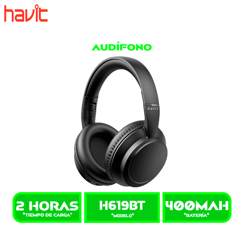 H619BT 1 AURICULARES HAVIT BLUETOOTH (HVBT-H619BT-BK) BLACK/NEGRO