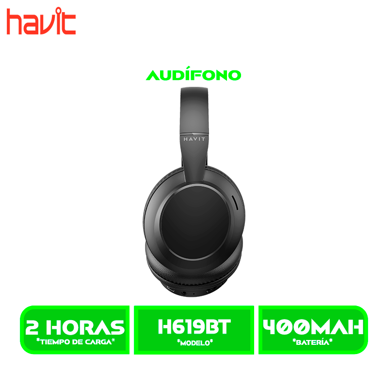 H619BT 3 AURICULARES HAVIT BLUETOOTH (HVBT-H619BT-BK) BLACK/NEGRO
