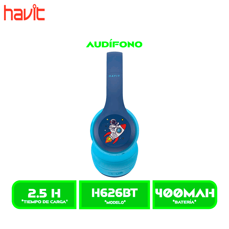 H626BTB 3 AURICULARES HAVIT BLUETOOTH H626BT KIDS BLUE (HVBT-H626BT-BU)