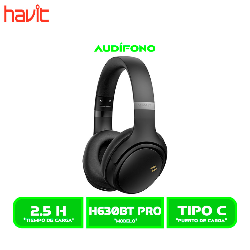 AURICULARES HAVIT BLUETOOTH (HVBT-H630BT PRO-BK) , ANC BLACK