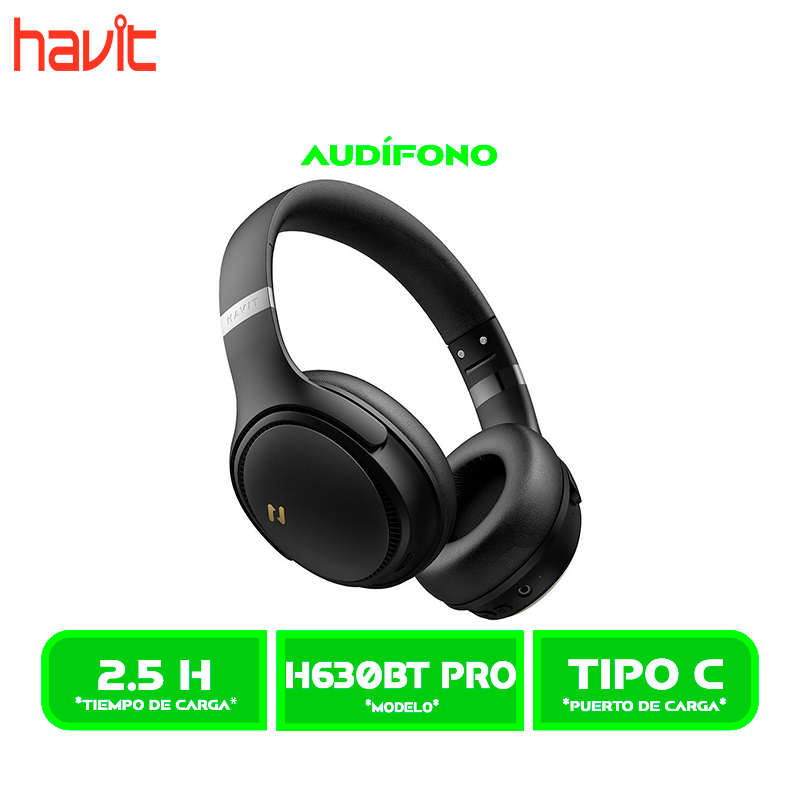 AURICULARES HAVIT BLUETOOTH (HVBT-H630BT PRO-BK) , ANC BLACK