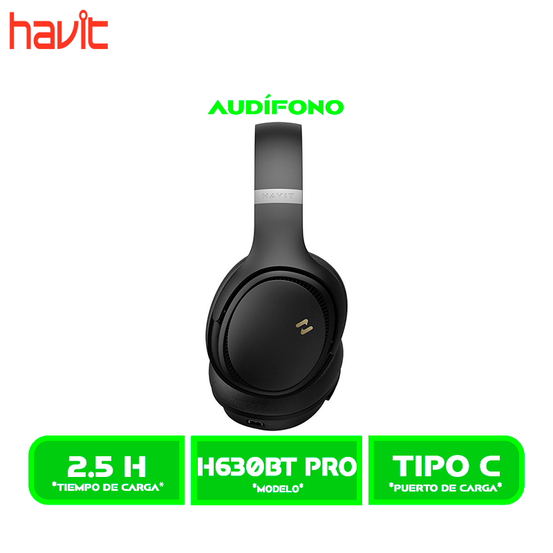 AURICULARES HAVIT BLUETOOTH (HVBT-H630BT PRO-BK) , ANC BLACK