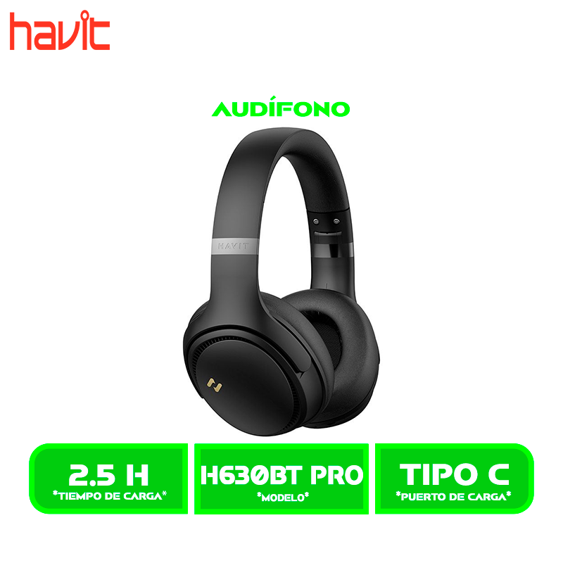 AURICULARES HAVIT BLUETOOTH (HVBT-H630BT PRO-BK) , ANC BLACK