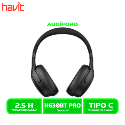 AURICULARES HAVIT BLUETOOTH (HVBT-H630BT PRO-BK) , ANC BLACK