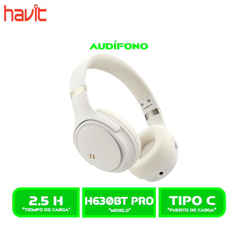 AURICULARES HAVIT BLUETOOTH (HVBT-H630BT PRO-BR) ANC BEIGE