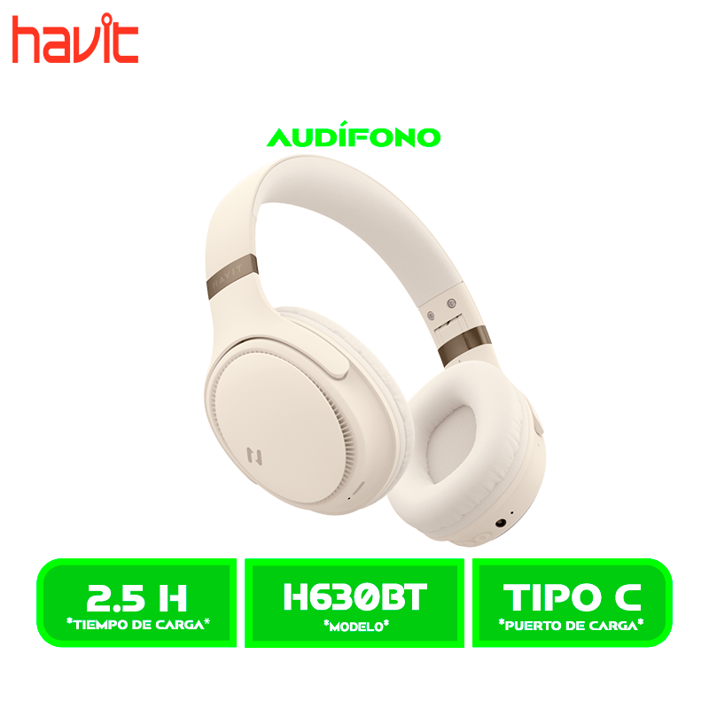AURICULARES HAVIT BLUETOOTH (HVBT-H630BT-BR) BEIGE