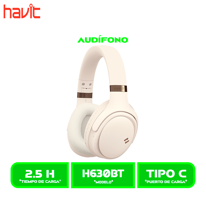AURICULARES HAVIT BLUETOOTH (HVBT-H630BT-BR) BEIGE