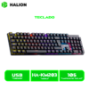 TECLADO MECANICO HALION COMANCHE 105 (KM203) , 105 TECLAS, SWITCH RED, RAINBOW