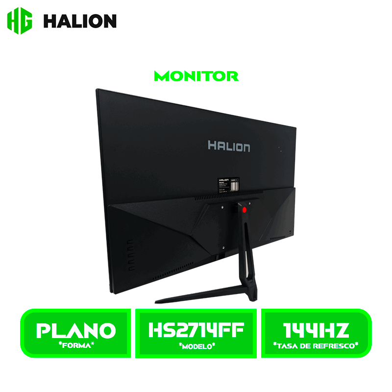 MONITOR HALION (HS2714FF) ,27" FHD 1920x1080 PLANO IPS, 144HZ 1MS, HDMI DP