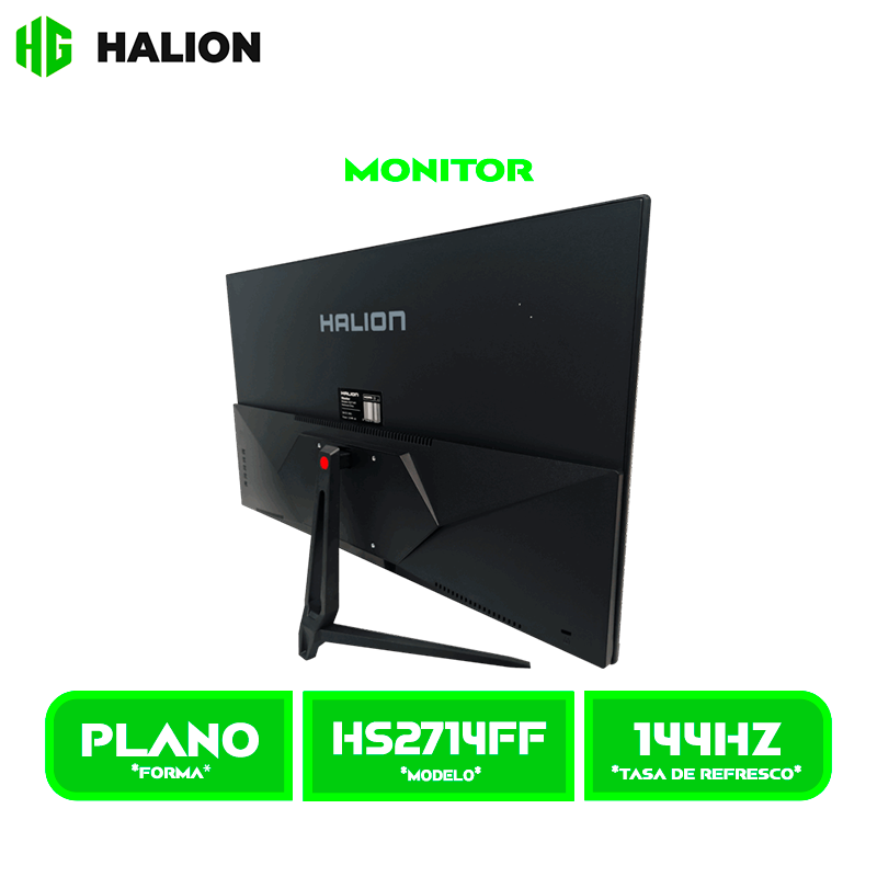 MONITOR HALION (HS2714FF) ,27" FHD 1920x1080 PLANO IPS, 144HZ 1MS, HDMI DP