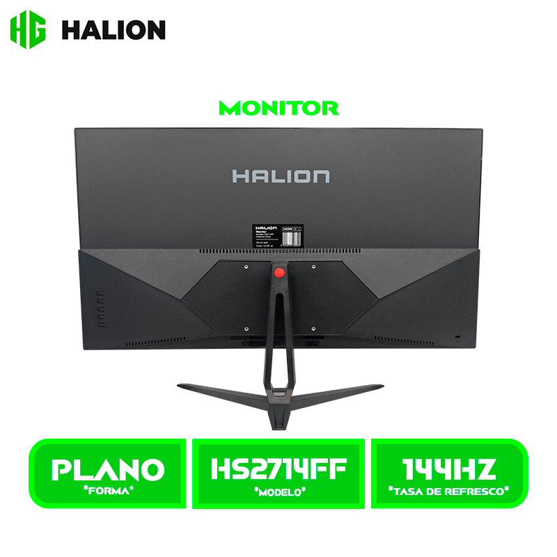 MONITOR HALION (HS2714FF) ,27" FHD 1920x1080 PLANO IPS, 144HZ 1MS, HDMI DP