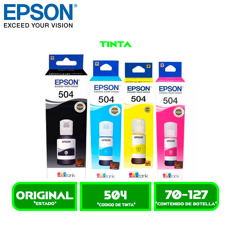 JUEGO COMPLETO DE TINTAS EPSON T504420 (504)