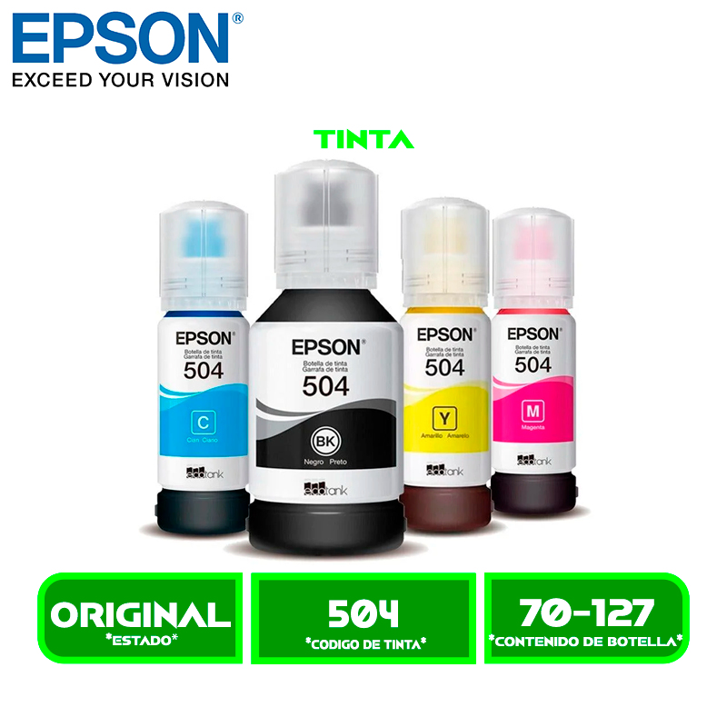 JUEGO COMPLETO DE TINTAS EPSON T504420 (504)