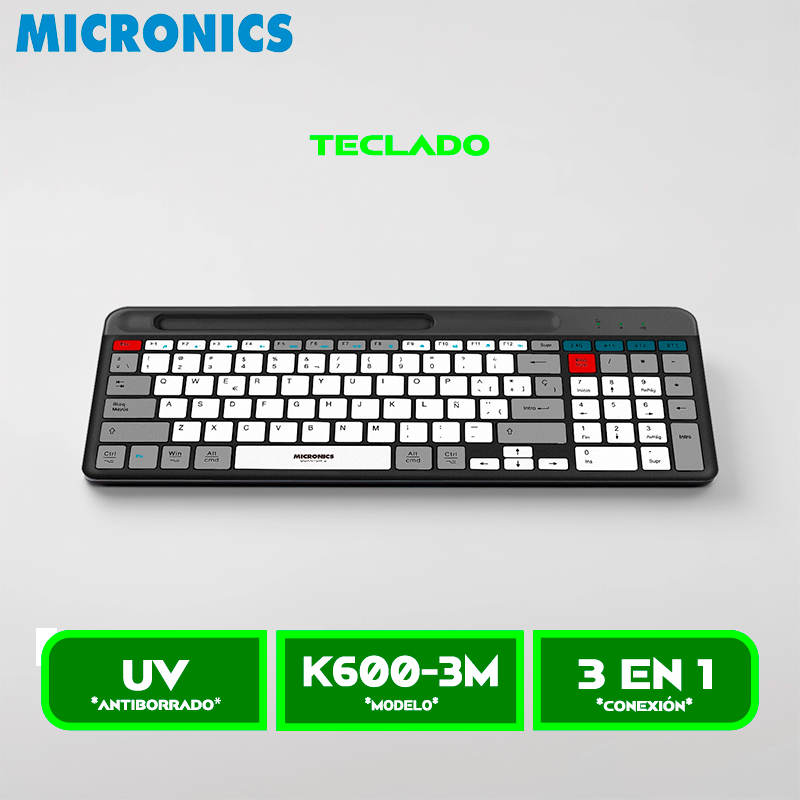 K600-3M 2 TECLADO MICRONICS QUANTUM 3 MIC K600-3M WIFI, BT, RECARGABLE