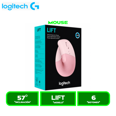MOUSE LOGITECH LIFT VERTICAL ERGONOMICO WIRELESS BT/ ROSE (910-006472)