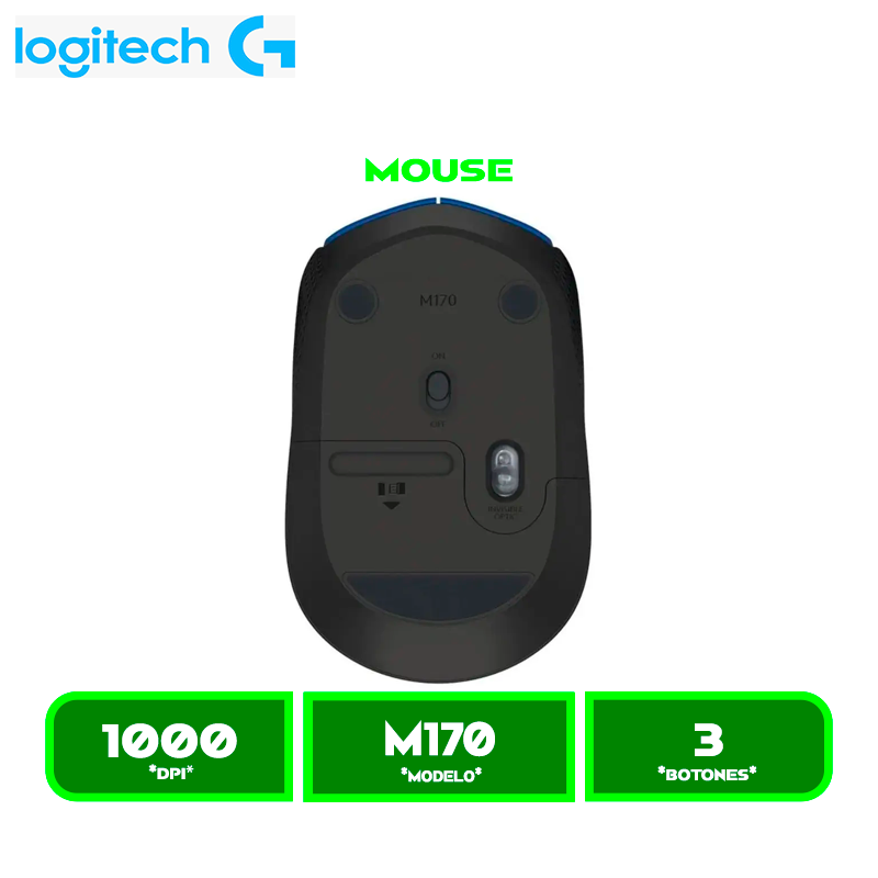 MOUSE INALAMBRICO LOGITECH BLACK M170 (910-004940)