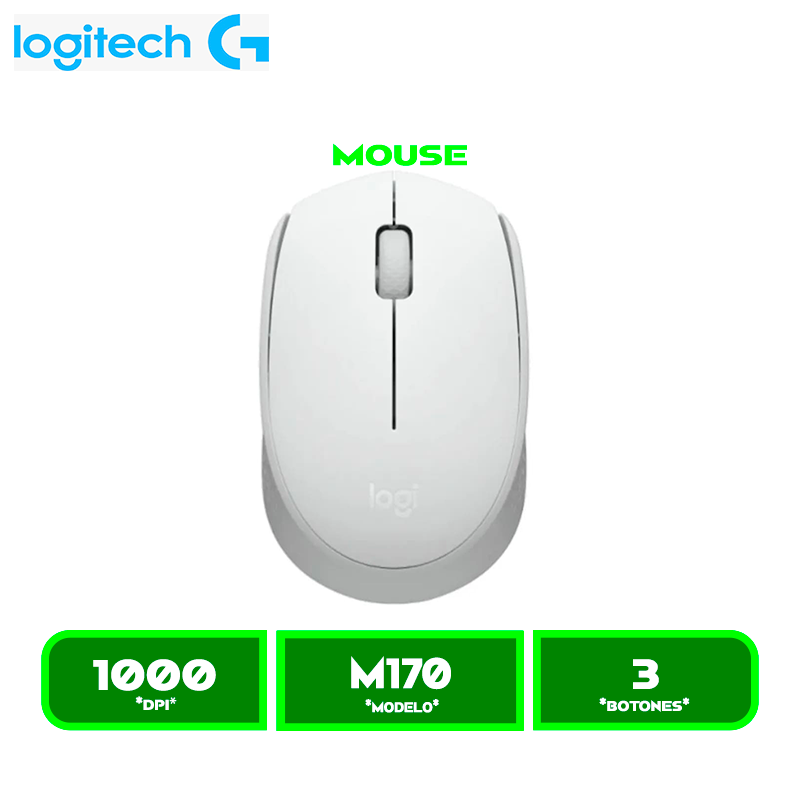 MOUSE INALAMBRICO LOGITECH WHITE M170 (910-006864)