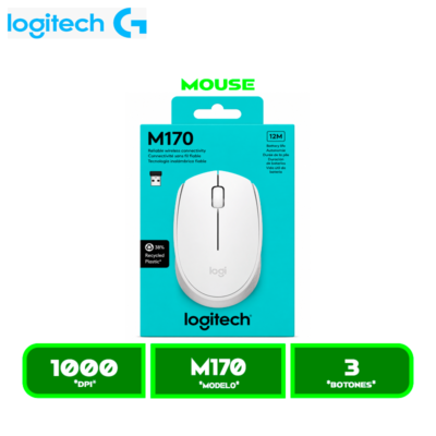 MOUSE INALAMBRICO LOGITECH WHITE M170 (910-006864)