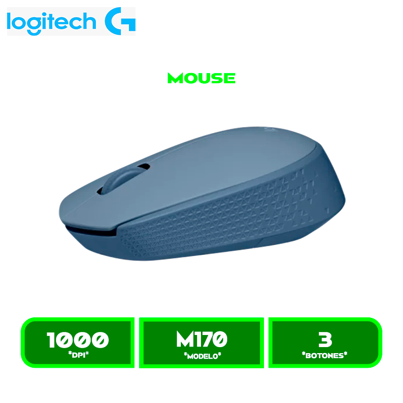 MOUSE INALAMBRICO LOGITECH M170 BLUE GRAY (910-006863)