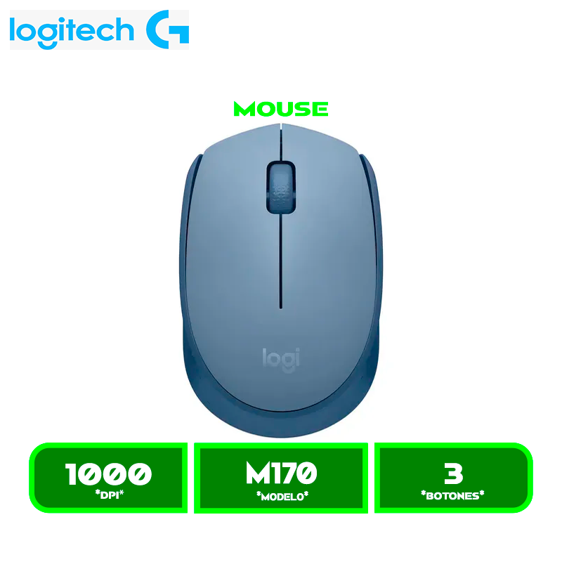 MOUSE INALAMBRICO LOGITECH M170 BLUE GRAY (910-006863)