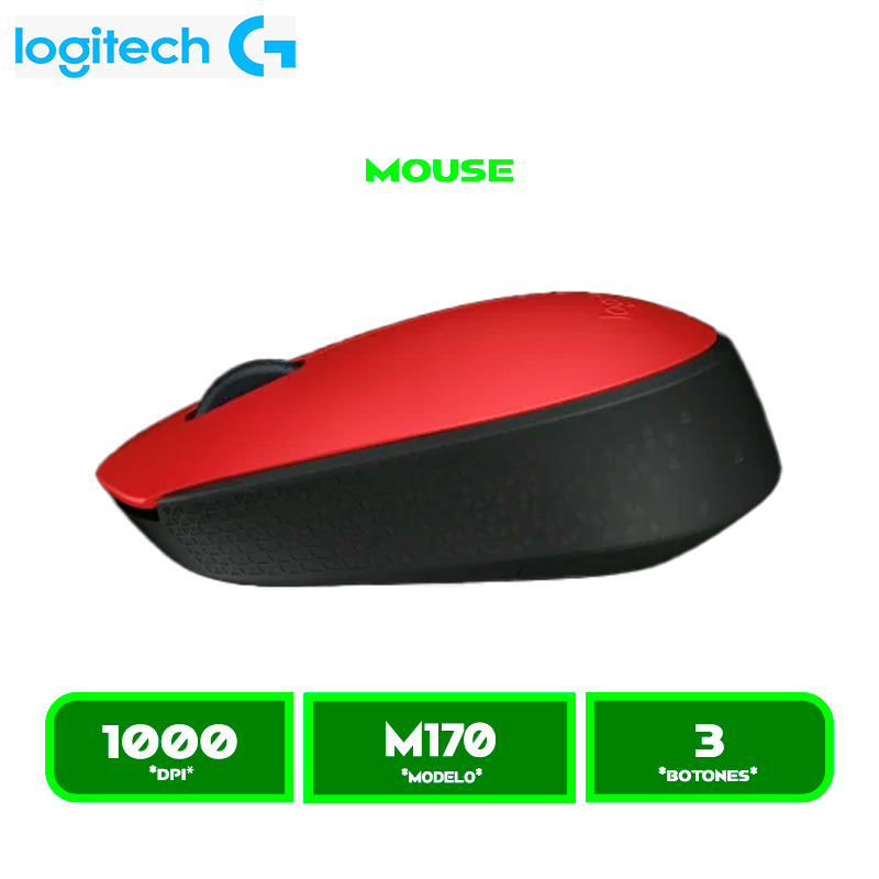 MOUSE INALAMBRICO LOGITECH M170 RED (910-004941)