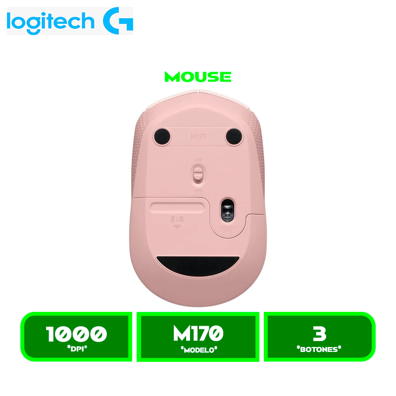 MOUSE INALAMBRICO LOGITECH M170 ROSE (910-006862)