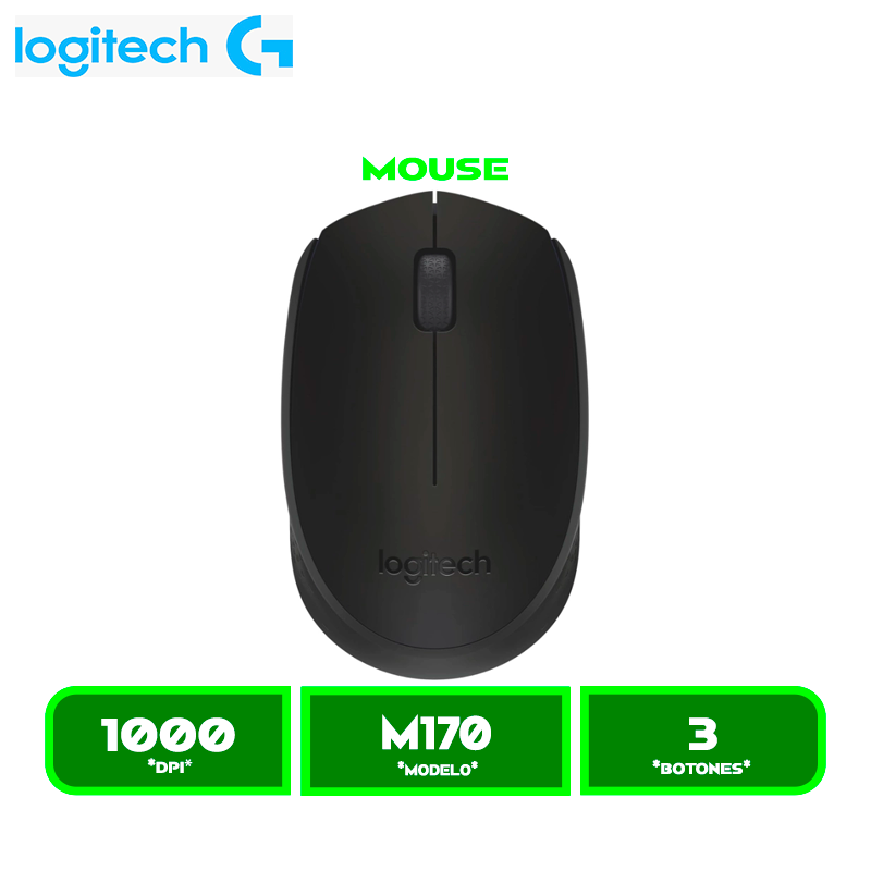 MOUSE INALAMBRICO LOGITECH BLACK M170 (910-004940)