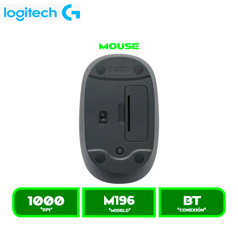 MOUSE LOGITECH M196 BLUETOOTH BLACK (910-007456)