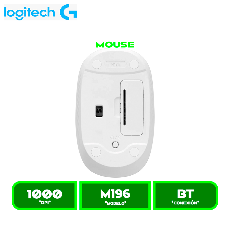 MOUSE LOGITECH M196 BLUETOOTH WHITE (910-007457)
