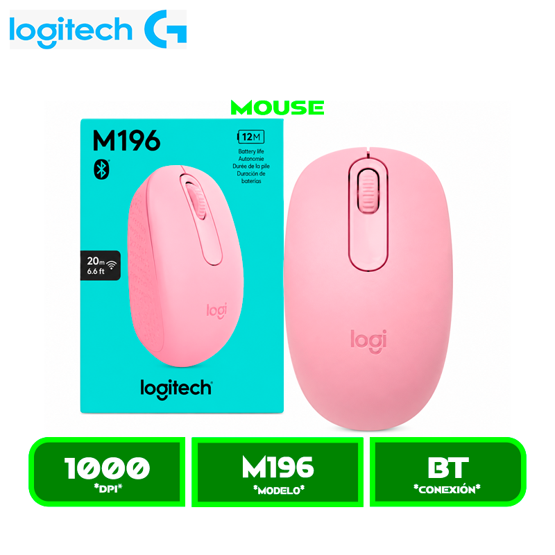 MOUSE LOGITECH M196 BLUETOOTH ROSE (910-007458)