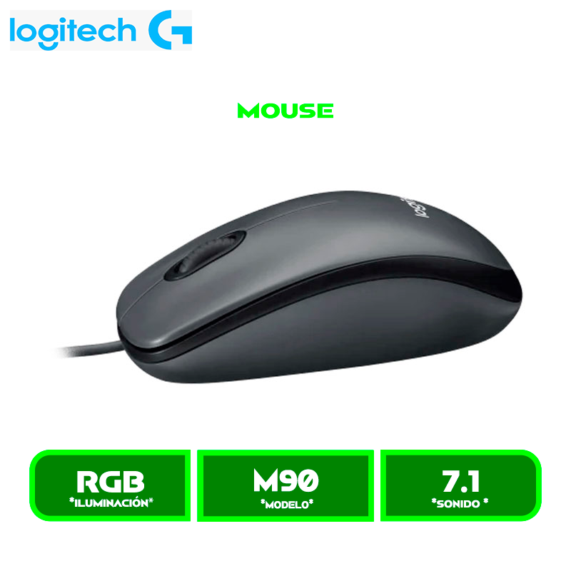 MOUSE LOGITECH M90 USB BLACK (910-004053)