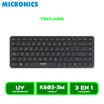 MIC K603-3M TECLADO MICRONICS FENIX 3 MIC K603-3M WIFI, BT, RECARGABLE