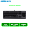 TECLADO+MOUSE MICRONICS NORTON BLACK MIC T100 USB