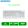 TECLADO+MOUSE MICRONICS NORTON WHITE MIC T100W USB