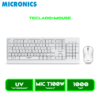 TECLADO+MOUSE MICRONICS NORTON WHITE MIC T100W USB