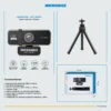 CAMARA WEB MICRONICS QUANTUM MIC W700, 2K QUAD HD + TRIPODE