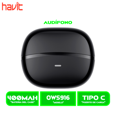 AURICULARES HAVIT BLUETOOTH (HVTWS-OWS916 LITE-BK) OPENBUSDS 03A OPEN EAR BLACK/NEGRO