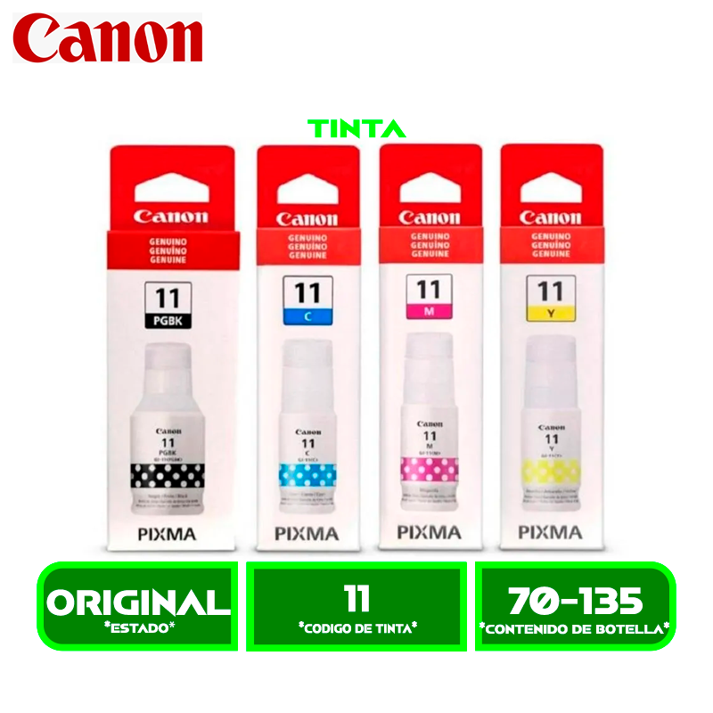 JUEGO COMPLETO DE TINTAS CANON GI-11 (11)