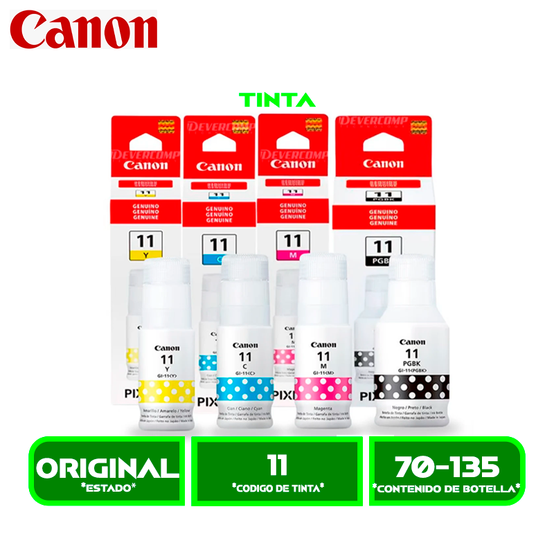 JUEGO COMPLETO DE TINTAS CANON GI-11 (11)