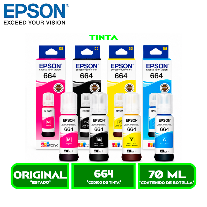 JUEGO COMPLETO DE TINTAS EPSON T664220 (664)