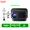 PROYECTOR HAVIT PJ300 PRO BLACK (HVPJ-PJ300 PRO-US-BK) 550ANSI LUMENS 4.45" ANDRIOD TV 9.0 LCD DISPLAY, 4K, 120", WIFI