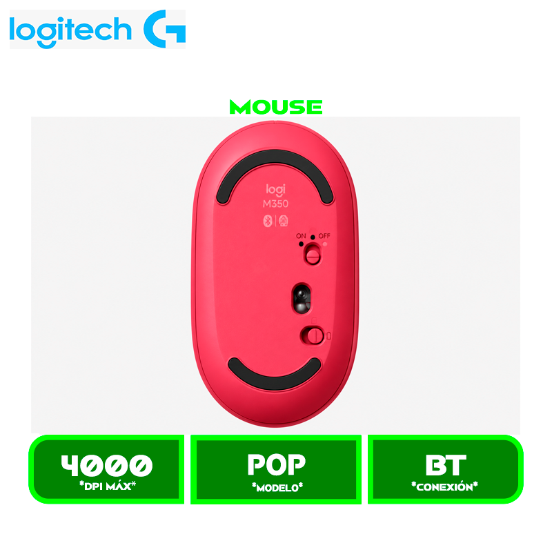 MOUSE LOGITECH POP BLUETOOTH CORAL ROSE (910-006545)