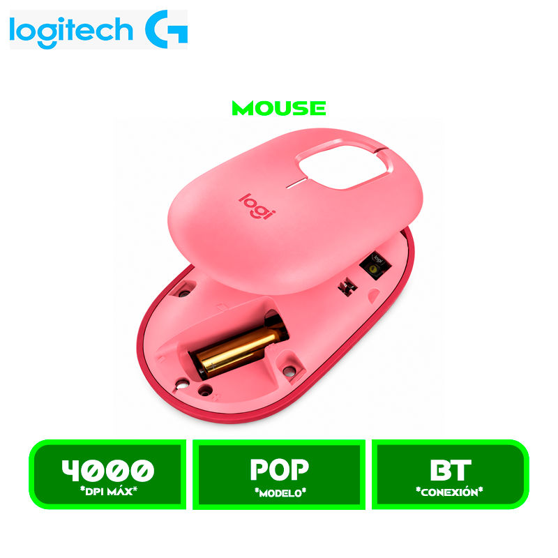 MOUSE LOGITECH POP BLUETOOTH CORAL ROSE (910-006545)