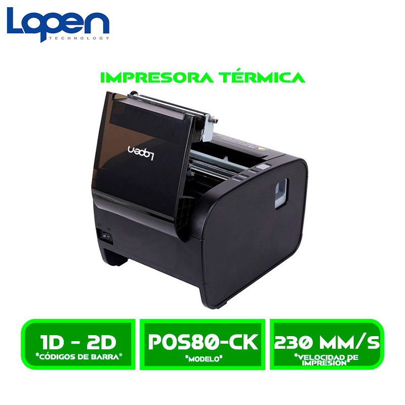 POS80-CK 3 IMPRESORA THERMICA LOPEN LN-POS80-CK-UB 80MM USB/BLUETOOTH