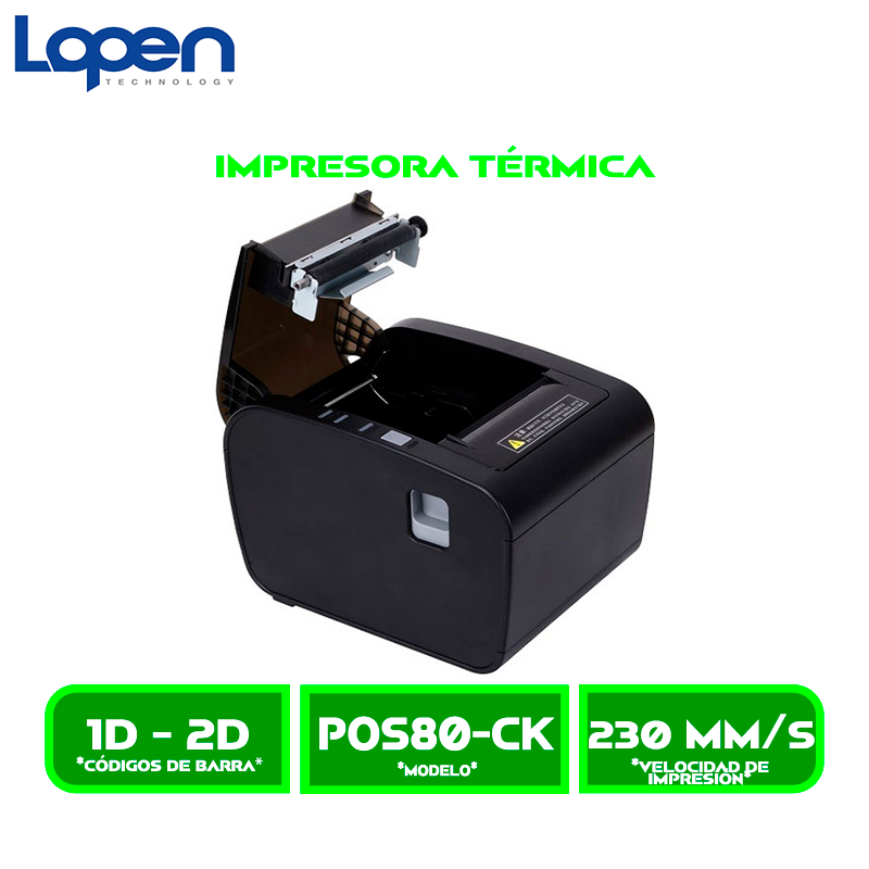 POS80-CK 4 IMPRESORA THERMICA LOPEN LN-POS80-CK-UB 80MM USB/BLUETOOTH